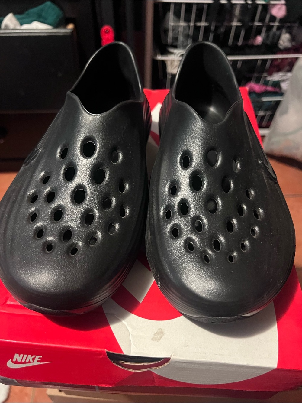 Nike Kids Black Slip-On Vented Foam Water Shoes